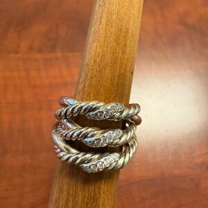 David Yurman Silver Rope Ring Set